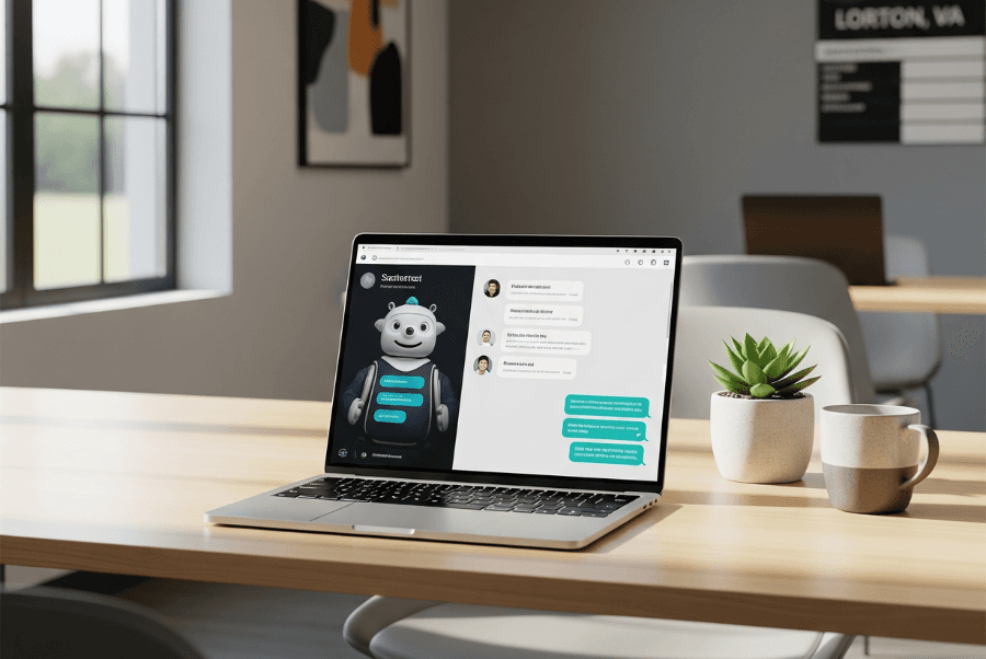 Hero image showing chatbot security risks for small businesses in Lorton VA