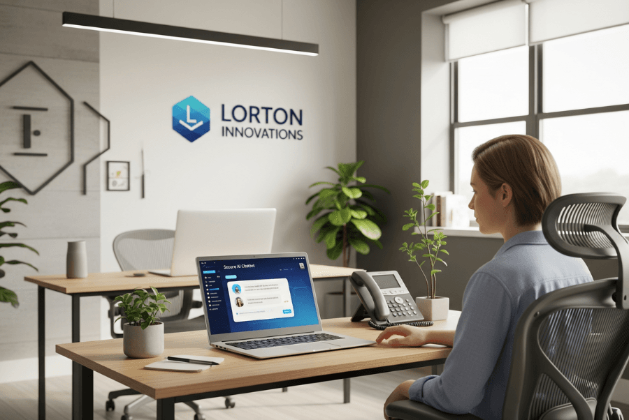 Small business owner in Lorton VA using secure chatbot system