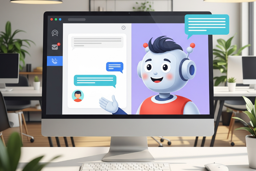 AI chatbot agent talking to customer for Lorton small business