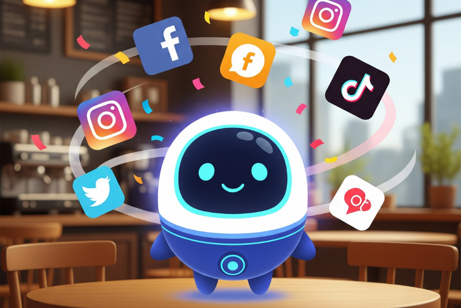 Social media AI agent managing content for local Lorton business