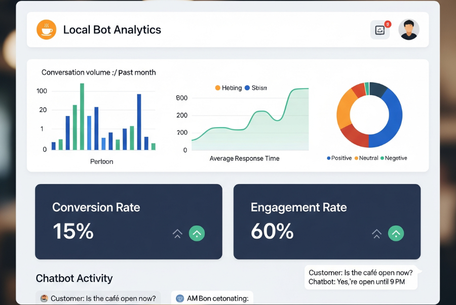 Chatbot analytics dashboard helping Lorton VA businesses