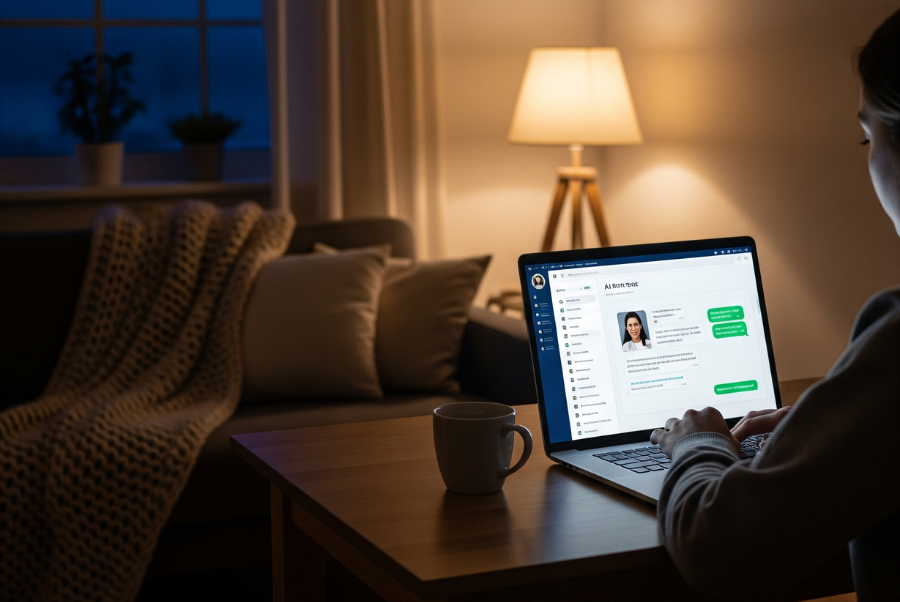 Customer in Lorton VA booking with AI Agent at midnight