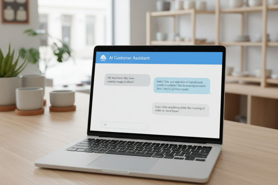 AI agent answering customer chat automatically for a Lorton VA small business