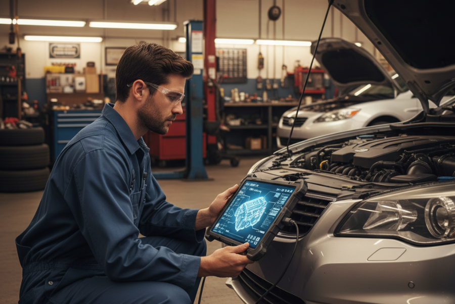 Auto shop using deep learning AI for predictive maintenance near Gunston Plaza Lorton VA