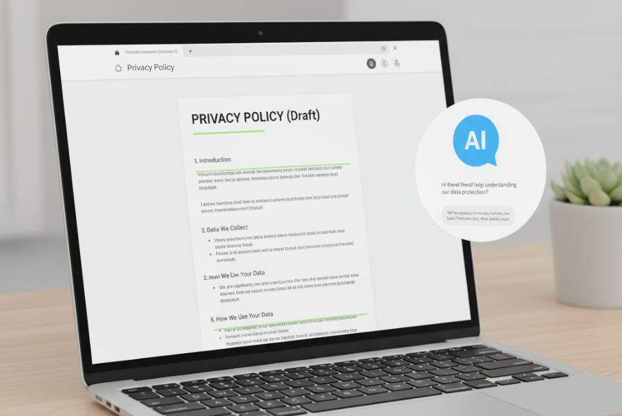 Example of chatbot privacy policy page for Virginia data law compliance