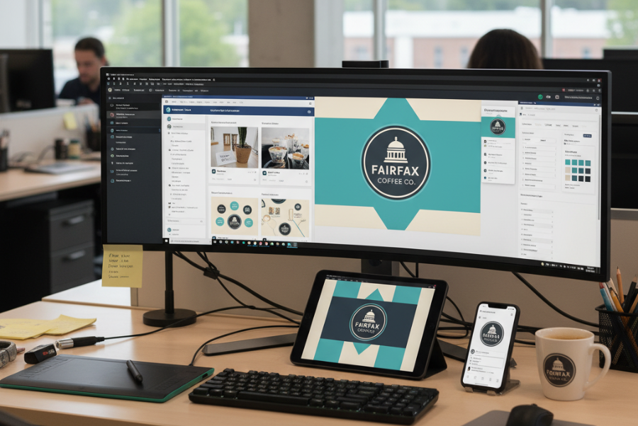 AI maintaining consistent social media branding across multiple platforms in Northern Virginia