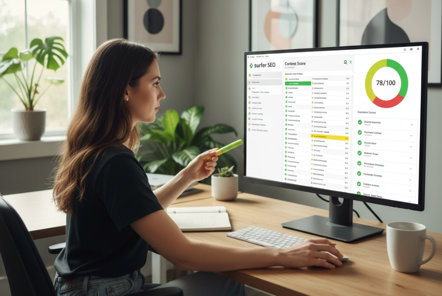Surfer SEO dashboard analysis for small business in Fairfax County VA