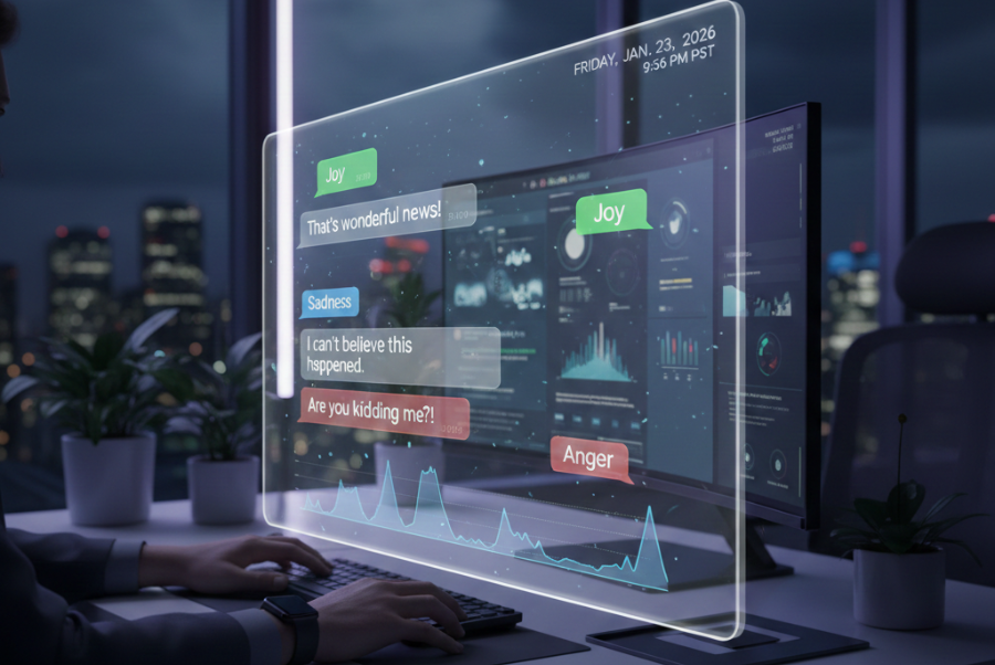 AI chatbot identifying customer tone and emotional cues to improve responses