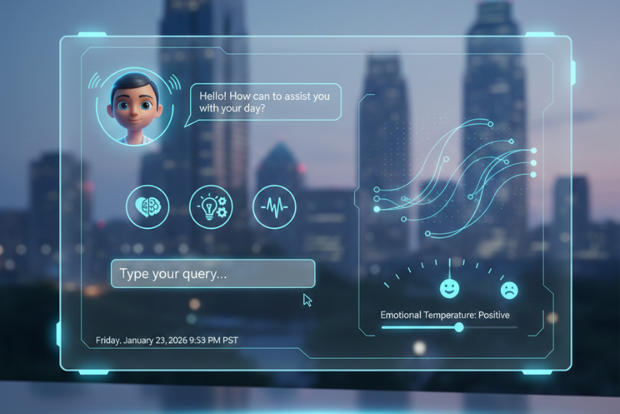 AI Emotional intelligence chatbot interface helping Northern VA businesses improve customer conversations