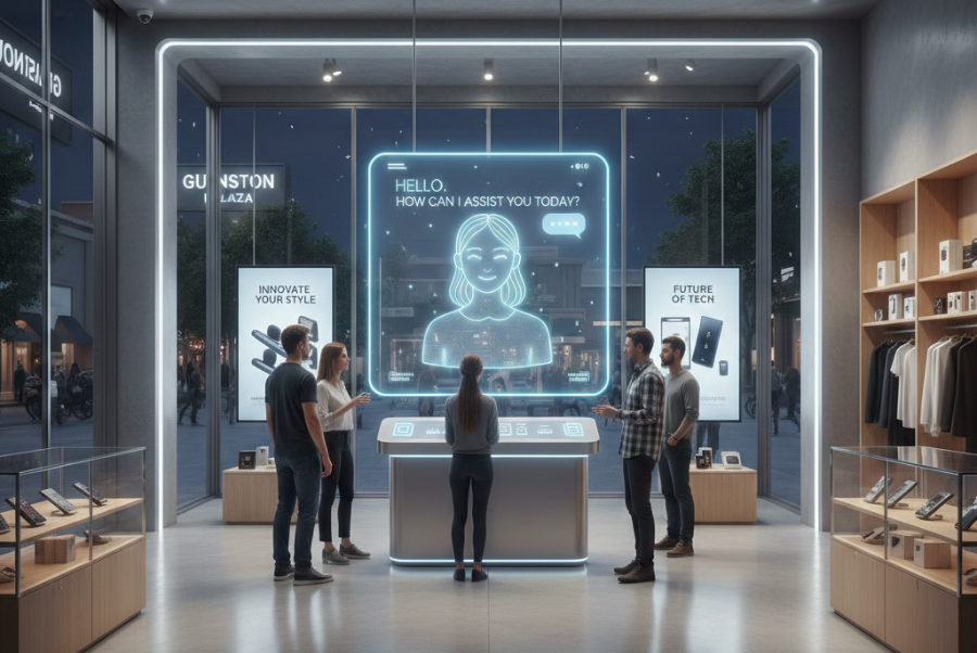 Retail business using AI agent for customer communication near Gunston Plaza