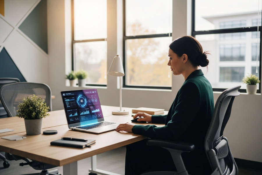 Business AI Solutions Lorton VA for small business owner using AI tools