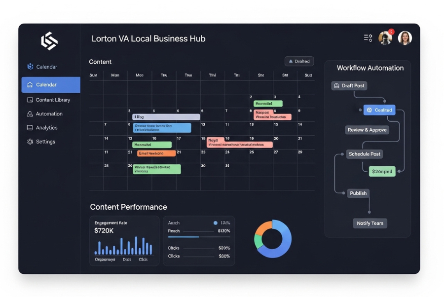 automated content system for local business in lorton va 

